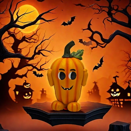 

Yeithhui Desktop Accessories Big Pumpkin Halloween Figurines Decorations for Indoor Outdoor Cute Small Pumpkin Man Statues Desktop Ornaments Halloween Tiered Tray Decor
