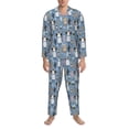 thumbnail image 3 of Fotbe Llamas And Cactus Pattern Long Sleeve Pajama Set for Men,Sleepwear Set,2-piece Loungewear Set,Soft PJs Comfy Nightwear with Pockets-Large, 3 of 7