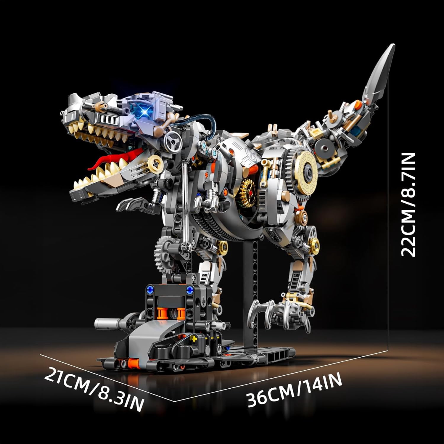 Remocguys Jurassic Semi-Mechanical Indominus Rex Building Sets Compatible with Lego Dinosaur World for Adults Boys 1268PCS