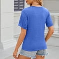 thumbnail image 6 of Tops for Women Trendy Girl Workout Too Maternity Shirts Women Dressy Juniors Summer Tops Blouses Full Sleeve Loose Fit Tee Lace Shirt Blouse Long Sleeve Vest Running Shirt plus Summer for Blue M, 6 of 7