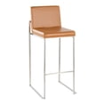 thumbnail image 4 of Fuji High Back Bar Stool, Bar Chairs, Bar Stools Set of 2 (Camel Faux Leather), 4 of 6