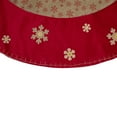 thumbnail image 3 of Northlight 60" Burlap Glittered Snowflake Rustic Christmas Tree Skirt with Red Velvet Trim, 3 of 3