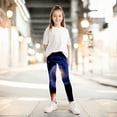 thumbnail image 2 of MIXUE Toddler Girls Pants Leggings Gradient Print Stretch Yoga Clothes Activewear,Blue,6-7 Years, 2 of 4