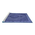 thumbnail image 2 of Ahgly Company Machine Washable Indoor Rectangle Medallion Blue Traditional Area Rugs, 7' x 10', 2 of 4