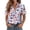 Blue-A-160403aa, variant on Patriotic Womens Button Down Blouse Collared 250th Anniversary Womens Short Sleeve Shirts Freedom Tee Tops