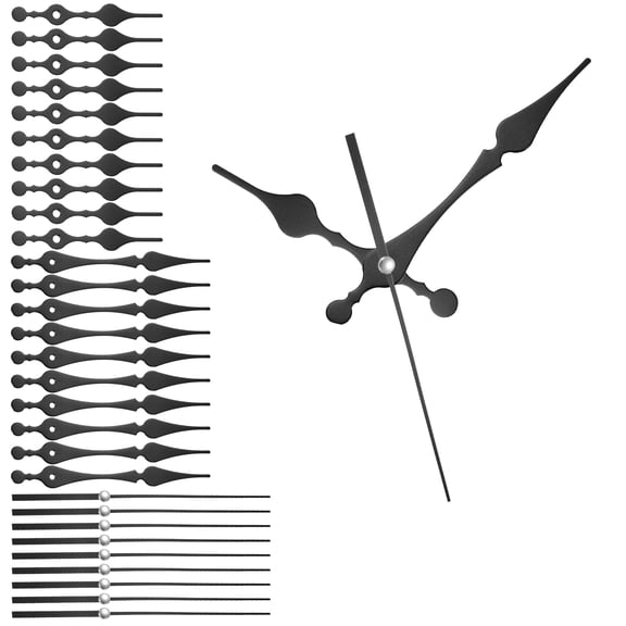 10 Sets Clock Hands, Aluminum Clock Hands Only Kit Parts Mechanism Replacement for DIY Clock Repair Movements Parts for Living Bed Room Home Decor, Black 4.6 Inch