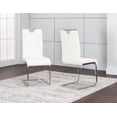 thumbnail image 4 of Doral White Faux Leather Dining Chairs w Chrome Cantilever Base Set of 2, 4 of 6