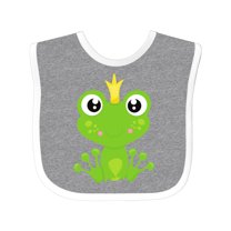 Inktastic Cute Frog, Green Frog, Frog Prince, Crown Boys or Girls Baby Bib