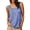 Blue, variant on Women's Sleeveless Top – Casual Houndstooth Print with Asymmetric Button Placket & Side Slit