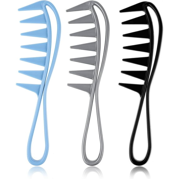 Wide Tooth Comb for Curly Hair, 3 Pieces Large Hair Comb Wet Wavy Thick Hair Combs Detangling Hair Comb Shower Comb Hairstyle Tool for Barber Salon Women Men