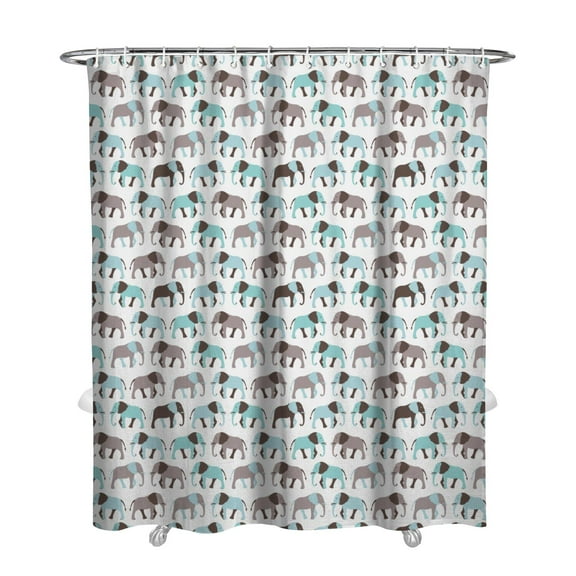 72" x 84" Elephant Boho Shower Curtain Waterproof Vintage Ethnic Print Bathroom Drapes with Metal Grommets & Hooks