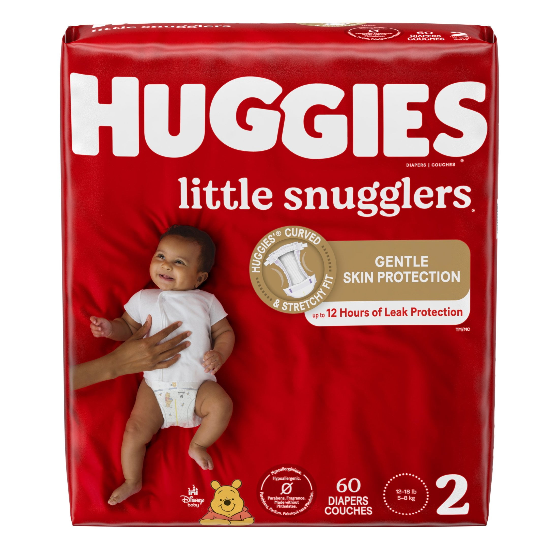 Huggies Little Snugglers Baby Diapers, Size 2 (12-18 lbs), 180 Ct (Select for More)
