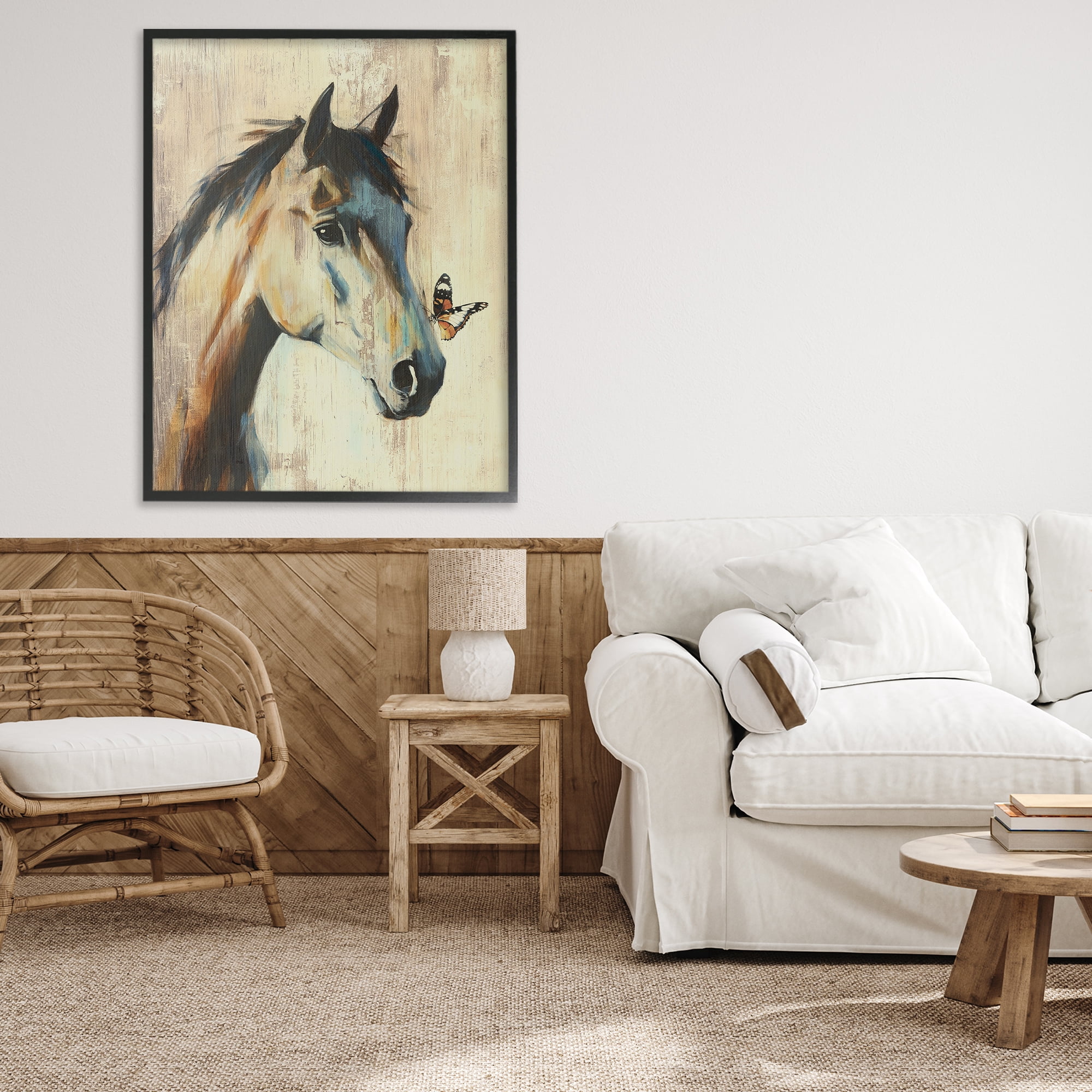 Stupell Industries Tiny Magic Horse & Butterfly Black Framed Giclee Art, design by Svetlana Aleynikova