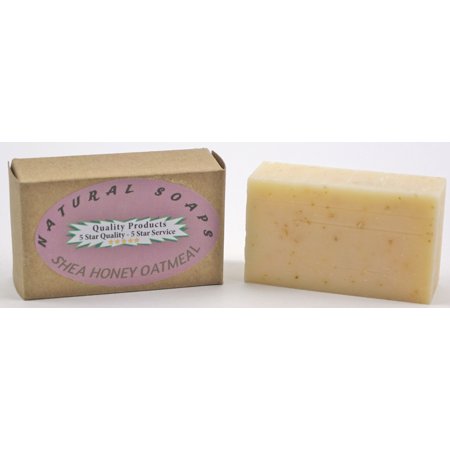 Handmade Shea Honey Oatmeal Soap, 100% Natural & Organic, Unscented. So good for your skin! Use on Hands, Face, or All over Body 4.3oz (Best Organic Soap For Sensitive Skin)