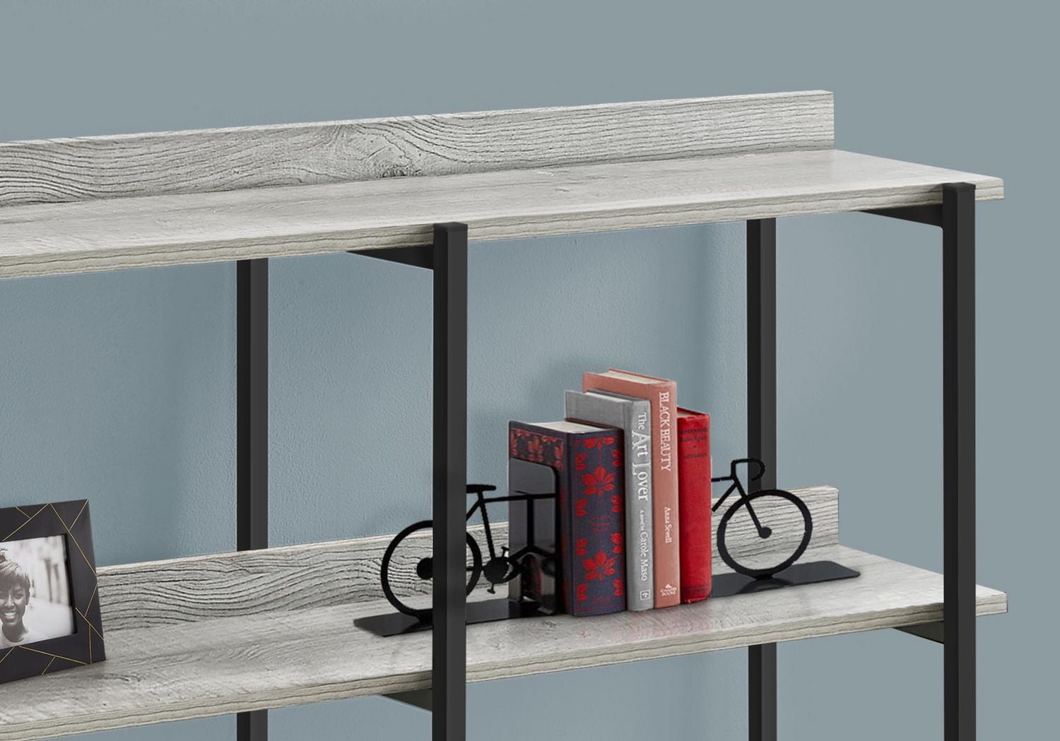 Monarch Specialties Accent Table, Console, Entryway, Narrow, Sofa, Living Room, Bedroom, Metal, Laminate, Grey, Black, Contemporary, Modern