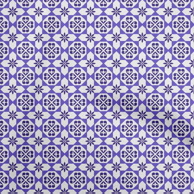 oneOone Cotton Poplin Twill Violet Fabric Asian Block Floral Sewing Craft Projects Fabric Prints By Yard 56 Inch Wide