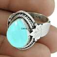 thumbnail image 2 of Aqua Chalcedony Natural Healing Gemstone Ring, Solid 925 Sterling Silver Delicate Ring, Statement Ring, Unique Womens Band Ring, Beautiful Gifts For Her, 2 of 3