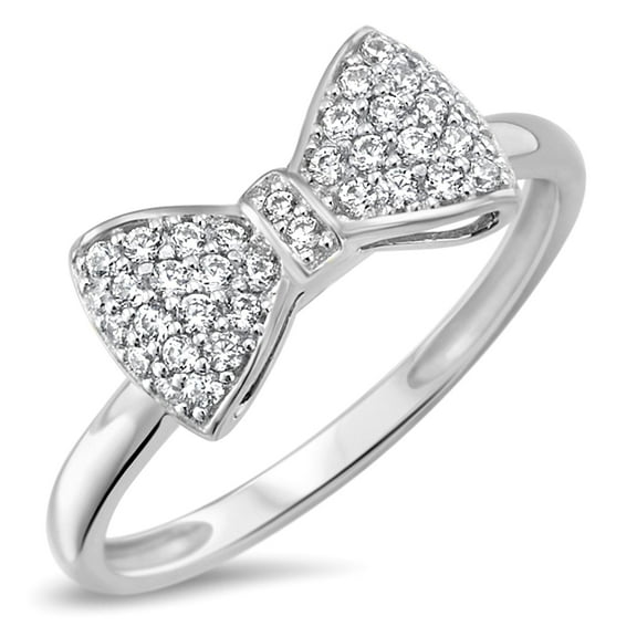 Sterling Silver 925 Bow Tie Ribbon Ring