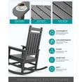 thumbnail image 3 of VOUA Outdoor Rocking Chair Set of 2 HDPE Plastic All Weather Slatted for Lawn Garden Deck Outside, Gray, 3 of 6