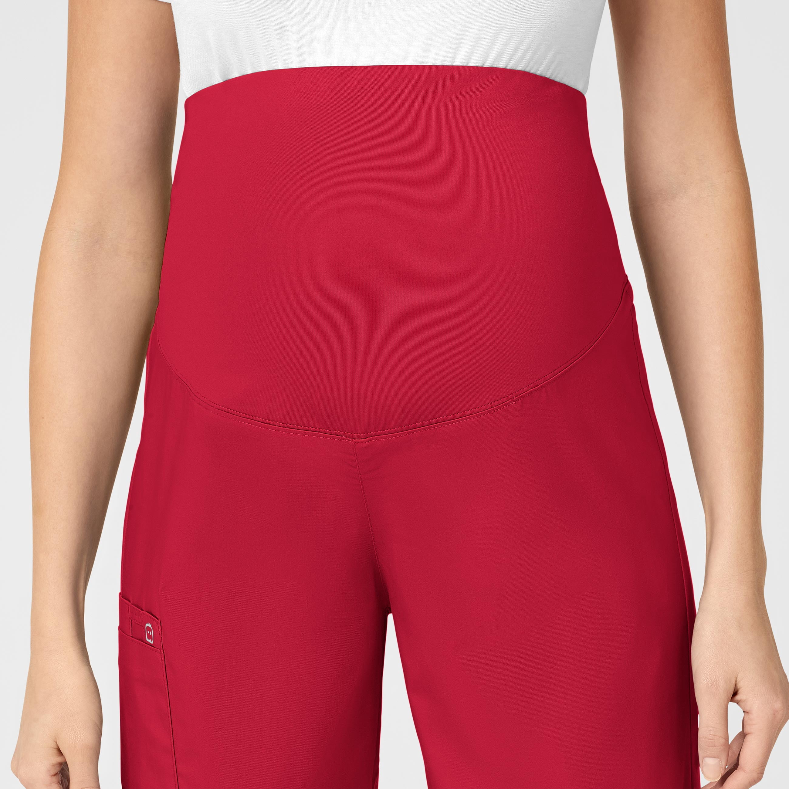 Wink WonderWORK Maternity Cargo Scrub Pant, Red, S Womens