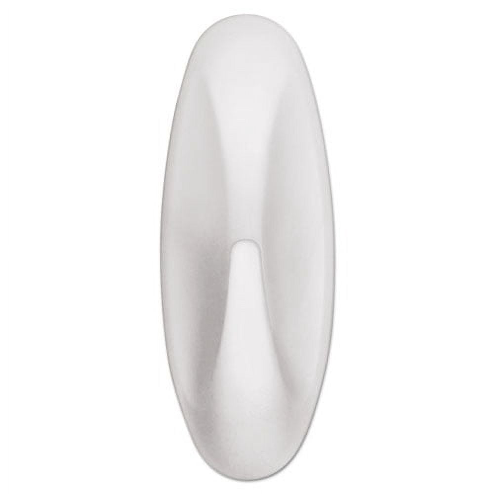 General Purpose Designer Hooks, Small/medium, 3 Lb Cap, White, 4 Hooks And 4 Strips/pack | Bundle of 10 Packs