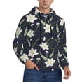 thumbnail image 2 of Haiem Lilies Flowers Patterned Men's Hoodie with Kangaroo Pocket - Ideal Pullover Sweatshirt for Daily Wear, Travel, and Home-Large, 2 of 7