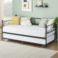 thumbnail image 7 of Twin Daybed with/without Trundle Metal, Twin Trundle Bed Frame Sofa Bed Frame for Living Room, Bedroom, Apartment, No Box Spring Needed, Space Saving, Heavy Duty Metal Slats, 7 of 7