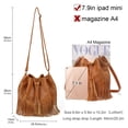 thumbnail image 3 of Bolso tipo bandolera de piel Gladdon con flecos, marrón, para mujer, 3 of 6