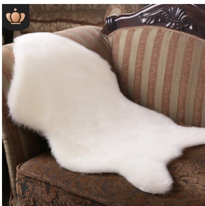 Home Office Plain Fluffy Bedrooms Faux Fur Soft Single Mat Sheepskin Hairy Rug 