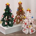 thumbnail image 4 of Bearachild Decoración de árbol de Navidad de escritorio de madera, portátil, plegable, para Club, Bar, dormitorio, sala de estar, decoración de Festival Kits de decoración para fiestas Blanco Bearachild HA069181-02, 4 of 6