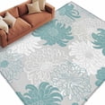 thumbnail image 2 of Turquoise White Floral Area Rug 5x8 FT, Non Slip Bedroom Throw Carpet, Elegant Chrysanthemum Farmhouse Washable Soft Floor Carpet Non-Shedding Rug for Living Room Nursery Dorm Office, 2 of 9
