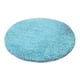 thumbnail image 4 of Alfombra de baño redonda antideslizante de microfibra peluda, absorbente, diámetro 80 cm, color azul Dia. 80cm, 4 of 5