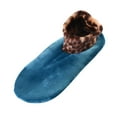 thumbnail image 2 of Baberdicy Slipper Socks Women, Women's Slipper Socks, Fashion Casual Leopard Print Soft Cozy Double Layer Thicken Plush Winter Feet Warmer, Floor Ankle Socks for Daily Home Wear Mint Green, 2 of 3