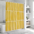 thumbnail image 6 of Xipuska Yellow Striped Shower Curtain - Water Repellent Fabric Shower Curtains Washable, Modern Geometric Abstract Retro Decorative Polyester Cloth Bathroom Curtains Modern Bath Decor 72"x78", 6 of 6