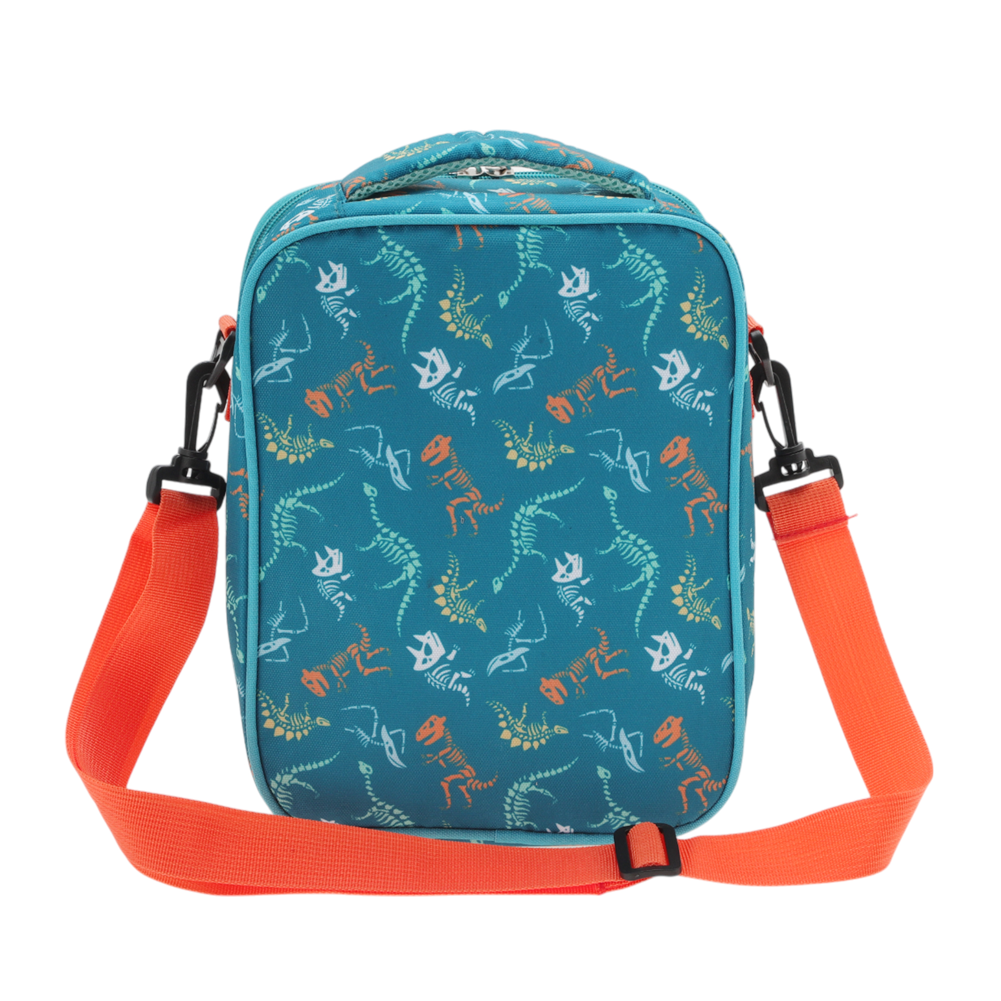 Unique Bargains Lunch Bag with Shoulder Strap 1 Pc Peacock Blue [Dinosaur]