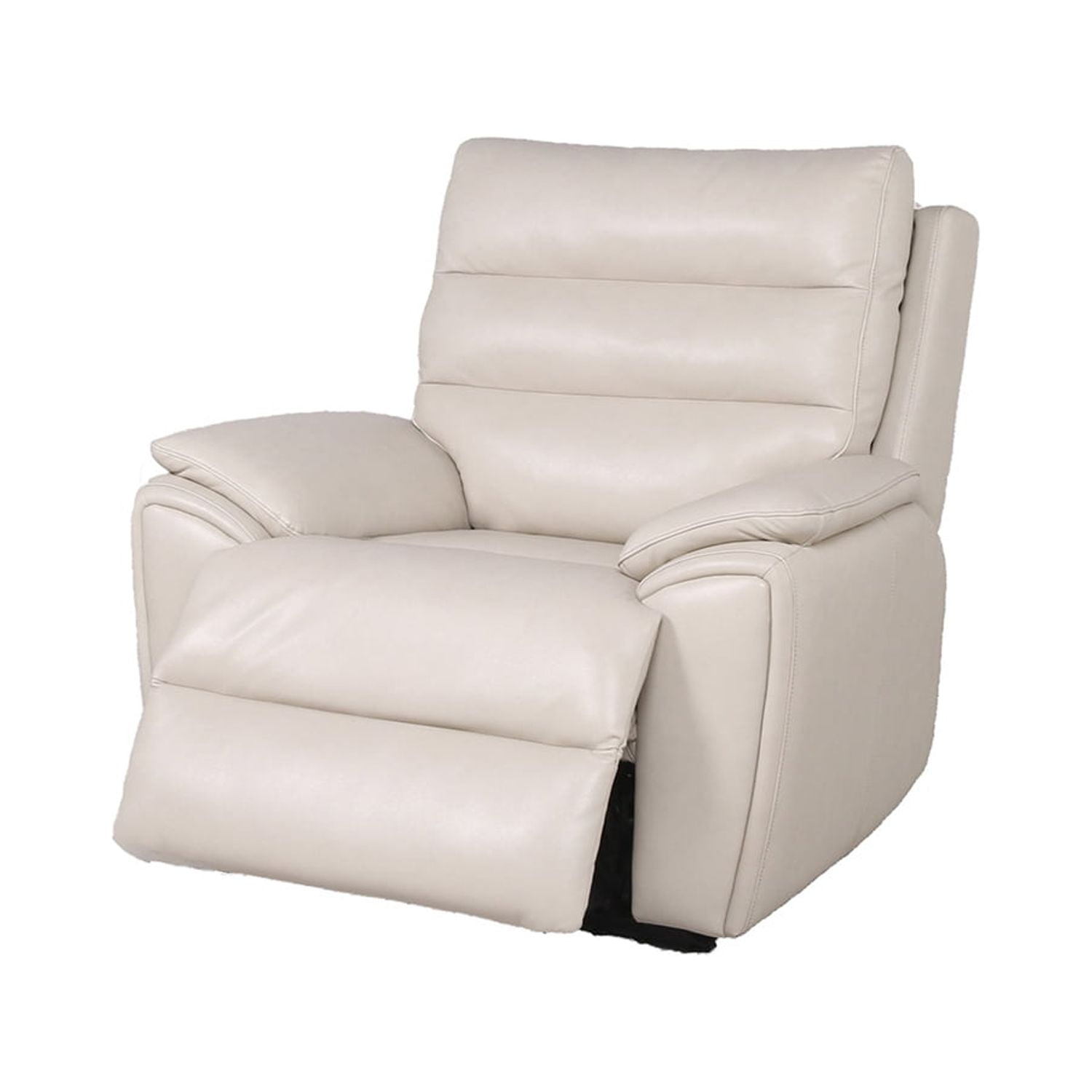 Kepooman Modern Leather Recliner with Electric Footrest, Head Leather Chair, Articulated Electric Headrest, Ivory Upholstery Kepooman Modern Leather Recliner with Electric Footrest, Head Leather Chair, Articulated Electric Headrest, Ivory Upholstery