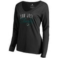 thumbnail image 2 of Women's Black San Jose Sharks Graceful Long Sleeve V-Neck T-Shirt, 2 of 3