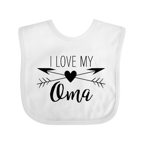 Inktastic I Love My Oma Heart and Arrows Boys or Girls Baby Bib