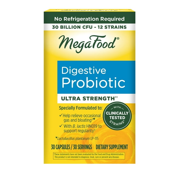 MegaFood Digestive Probiotic Ultra Strength - For Digestion, Gas & Bloating - 30 Servings