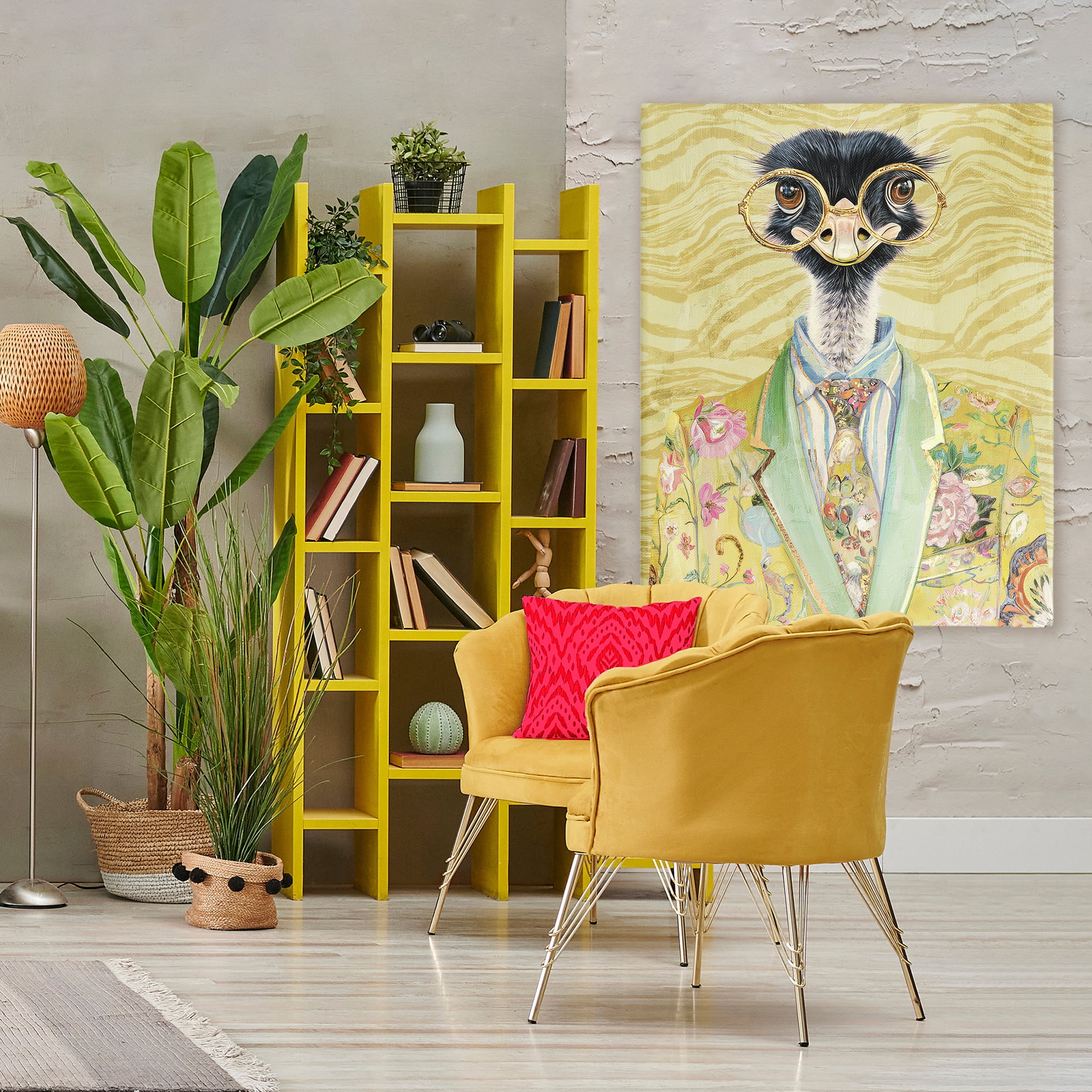 Stupell Industries Dandy Ostrich Portrait Canvas Wall Art, design by Svetlana Aleynikova