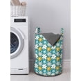 thumbnail image 3 of Spring Laundry Bag, Gardening Petals Daisy Flowers Field Chamomile Bouquets Blossoms Motif, Basket with Handles Drawstring Closure for Laundromats, 13" x 19", Teal Pale Blue Orange, by Ambesonne, 3 of 4