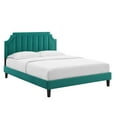 thumbnail image 2 of Modway Sienna Performance Velvet Queen Platform Bed in Teal, 2 of 10