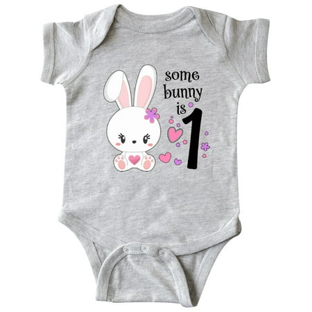 

Inktastic Somebunny is One- first birthday bunny Gift Baby Boy or Baby Girl Bodysuit