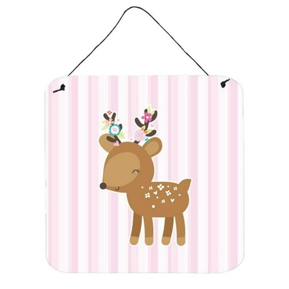 Deer in Pink Stripes Wall or Door Hanging Prints