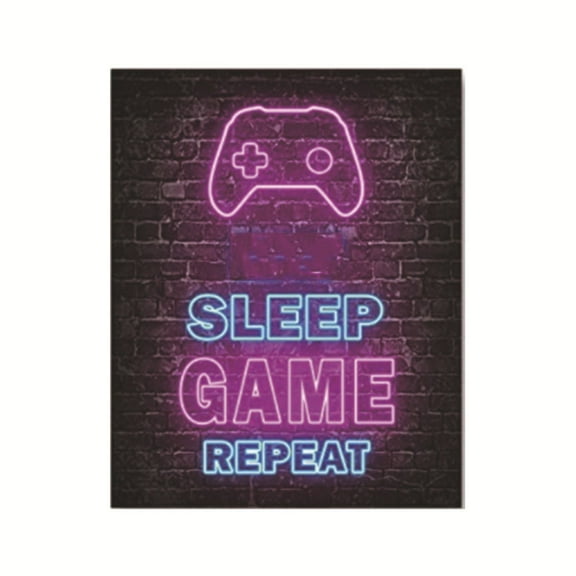 Noothes Gaming Wall Art Neon Poster Set, Arcade Room Decor for Game Room Wall and Gaming Room Accessories