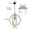 thumbnail image 3 of LNC 1-Light Farmhouse Wood Chandelier Pendant Light with Antique White Finish for Dining Room, 3 of 12
