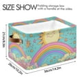 thumbnail image 4 of Yayeee 2 Pack Canvas Storage Basket with Handles for Shelves Fabric Bins Closet Organizer, Retro Blue Rainbow, 4 of 8