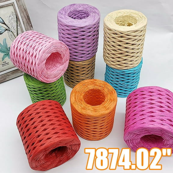 Travelwant Natural Raffia Paper Ribbon Twine Strings, Raffia Ribbon, Paper Twine Wrapping Ribbon for Christmas,Natural Raffia Paper Ribbon Twine Strings-7874.02"