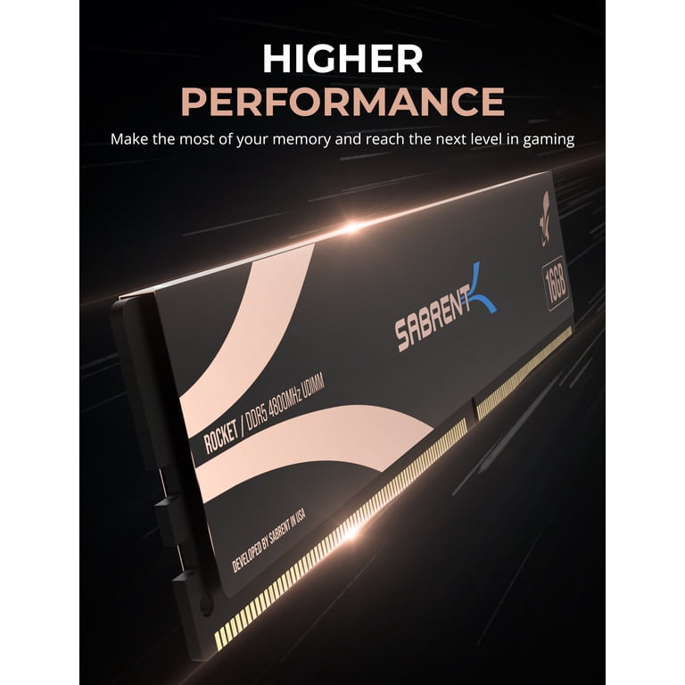 SABRENT Rocket DDR5 32GB U-DIMM 4800MHz Memory Kit (2x16GB) for
