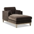 thumbnail image 2 of Jennifer Taylor Home Knox 65" Modern Farmhouse Performance Velvet Chaise Lounge Chair in Deep Brown, 2 of 10
